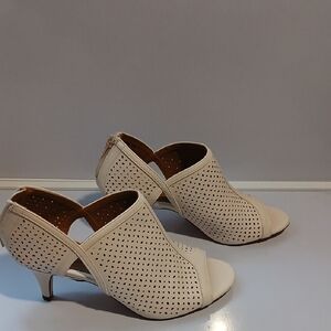 Style & Co Hanonn shooties in an ivory or sandalwood tan color with perforated